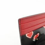 PRADA Saffiano Leather Heart Card Case Black Red White 1MC025 - 图片 12