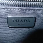 PRADA Wicker Canvas Basket Bag Beige Multicolor Silver HDW 1BG835 Used - 图片 20