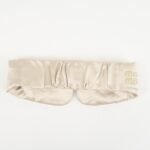 MIU MIU Matelasse Leather Pouch Silk Eye Mask Gold Used - 图片 17