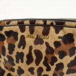MIU MIU Unborn Calf Leather Shoulder Bag Beige Brown Used - 图片 15