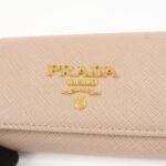 PRADA Logo Leather 4 Rings Key Case Key Holder Beige 1PG004 Used - 图片 10