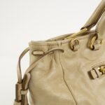 PRADA Triangle Logo VITELLOSHINE Leather 2Way Bag Beige BN1921 - 图片 13