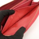 PRADA Logo Saffiano Leather Round Zippy Long Wallet Pink 1M0506 - 图片 20