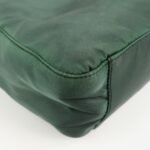 PRADA Triangle Logo Nylon Leather Tote Bag Green - 图片 11