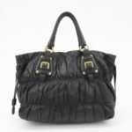 PRADA Leather 2WAY Bag Hand Bag Shoulder Bag Black BN1788 - 图片 2