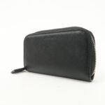 PRADA Saffiano Leather Round Zippy Key Case Black 2PG604 Used - 图片 3