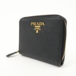 PRADA Logo Saffiano Leather Round Zippy Wallet Black 1MM268 - 图片 3