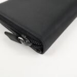 PRADA  Nylon Saffiano  Leather Bi-fold Round zippy Wallet Black Used - 图片 6