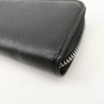 PRADA Saffiano Leather Round Zippy Key Case Black 2PG604 Used - 图片 6