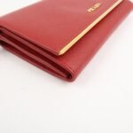 PRADA Saffiano Leather Shoulder Long Wallet Red 1M1437 - 图片 10