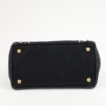 PRADA Triangle Logo Denim Canapa Bijoux 2Way Hand Bag Black B2642B - 图片 5