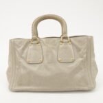 PRADA Triangle Logo Leather 2Way Bag Tote Bag Gray BN2104 Used - 图片 2