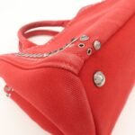PRADA Canapa Mini Canvas Hand Bag Castilian Red BN2439 - 图片 12