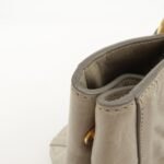 PRADA Triangle Logo Leather 2Way Bag Tote Bag Gray BN2104 Used - 图片 14