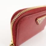 PRADA Triangle Logo Round Zippy Coin Case Red 1MO268 Used - 图片 12
