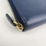 PRADA Triangle Logo Saffiano Leather Zippy Long Wallet Navy 1ML506 - 图片 6