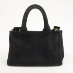 PRADA Canapa Mini Canvas 2Way Hand Bag Tote Bag Black 1BG439 Used - 图片 2