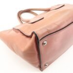 PRADA Triangle Logo Leather 2Way Tote Bag Hand Bag Pink B2625M - 图片 13