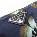PRADA Triangle Logo Nylon Tote Bag w/Pouch Flower Print Navy B4626B Used - 图片 19