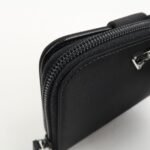 PRADA  Nylon Saffiano  Leather Bi-fold Round zippy Wallet Black Used - 图片 13