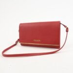 PRADA Saffiano Leather Shoulder Long Wallet Red 1M1437 - 图片 3