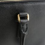 PRADA Triangle Logo Saffiano Leather 2WAY Hand Bag Black BN1801 Used - 图片 8