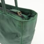 PRADA Triangle Logo Nylon Leather Tote Bag Green - 图片 16