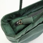 PRADA Triangle Logo Nylon Leather Tote Bag Green - 图片 19