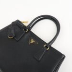 PRADA Triangle Logo Saffiano Leather 2WAY Hand Bag Black BN1801 Used - 图片 6