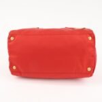 PRADA Triangle Logo Nylon Leather 2Way Shoulder Bag Hand Bag Red Used - 图片 5