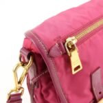 PRADA Nylon Saffiano Leather Flap Messenger Shoulder Bag Pink BT0697 Used - 图片 13