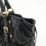 PRADA Leather 2WAY Bag Hand Bag Shoulder Bag Black BN1788 - 图片 16