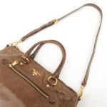 PRADA Logo Leather 2Way Bag Tote Bag Shoulder Bag Brown BL0727 Used - 图片 6