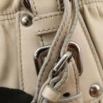 PRADA Logo Leather Gathered 2Way Hand Bag Beige BN1336 - 图片 20