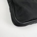PRADA Triangle Logo Nylon Leather Shoulder Bag Silver HDW Black Used - 图片 9