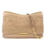 MIU MIU Leather 2Way Chain Shoulder Bag Clutch Bag Brown
