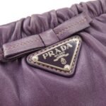 PRADA Ribbon Leather Shoulder Bag Hand Bag Purple Used - 图片 19