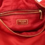 PRADA Triangle Logo Nylon Leather 2Way Shoulder Bag Hand Bag Red Used - 图片 24