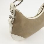 PRADA Logo Canvas Leather Shoulder Bag Hand Bag Beige White BR3429 - 图片 17