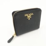 PRADA Logo Saffiano Leather Round Zippy Wallet Black 1MM268 - 图片 4