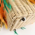 PRADA Wicker Canvas Basket Bag Beige Multicolor Silver HDW 1BG835 Used - 图片 10