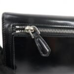 PRADA Leather Bi-Fold Long Wallet Black Silver Hardware 1MH037 Used - 图片 12