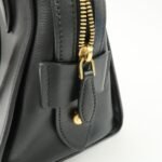 PRADA Leather 2Way Bag Hand Bag Black Gold Hardware Used - 图片 19