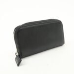PRADA Saffiano Leather Round Zippy Key Case Black 2PG604 Used - 图片 4