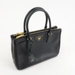 PRADA Triangle Logo Saffiano Leather 2WAY Hand Bag Black BN1801 Used - 图片 4