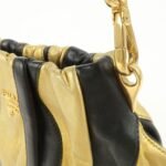PRADA Leather Hand Bag Black Gold Hardware - 图片 14