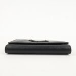 PRADA Triangle Logo Saffiano Leather Key Case Black 1M0222 Used - 图片 5