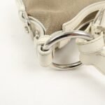PRADA Logo Canvas Leather Shoulder Bag Hand Bag Beige White BR3429 - 图片 9