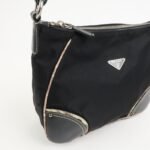 PRADA Triangle Logo Nylon Leather Shoulder Bag Black BR2840 - 图片 16