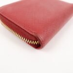 PRADA Triangle Logo Round Zippy Coin Case Red 1MO268 Used - 图片 8